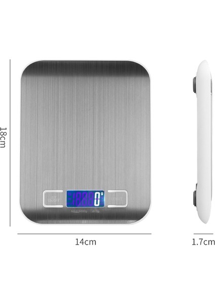 Elektronik Ölçek, Renk: 5kg / 1g (Şarj Edilebilir Beyaz) Şarj Edilebilir Beyaz