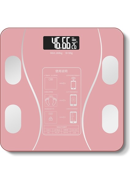 Ev Akıllı Vücut Yağ Elektronik Tartı Ölçeği Pembe
