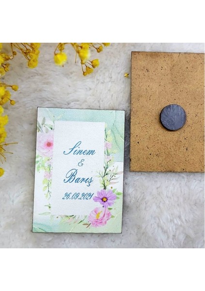 30 Adet Nikah Likleri Ahşap Magnet 1