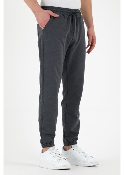 Antrasit Erkek Eşofman Altı Etiketli Arka ve Yan Cepli Regular Fit Lastik Paça modelleri