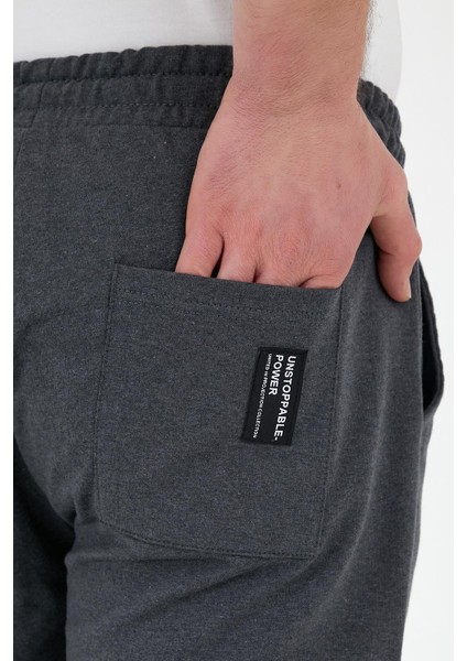 Antrasit Erkek Eşofman Altı Etiketli Arka ve Yan Cepli Regular Fit Lastik Paça indirimleri