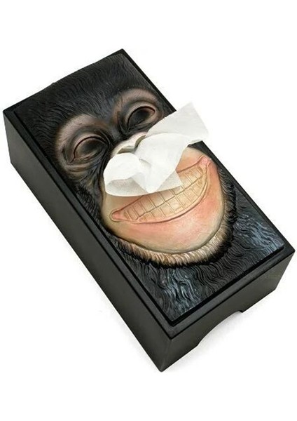 Orangutan Şekli Yaratıcı Ev Ofis Mendil Kutusu Siyah (Yurt Dışından)