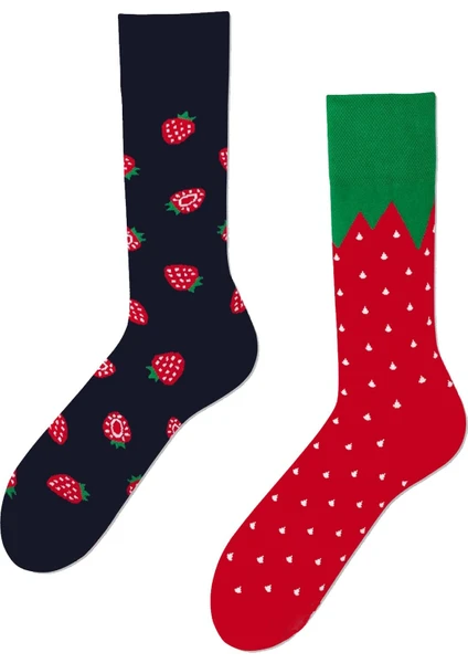 Carnaval Socks Sağlı Sollu Çilek Desenli Renkli Çorap