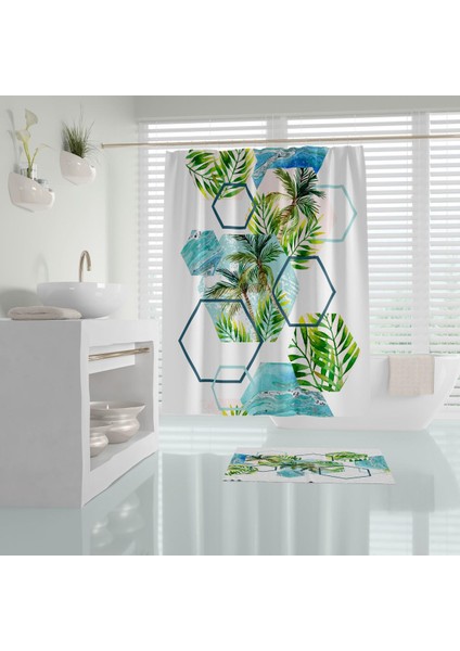Tropik Island Banyo Duş Perdesi Tek Kanat 1X180X200
