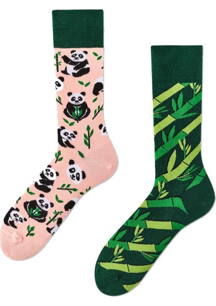 Carnaval Socks Sağlı Sollu Panda Desenli Renkli Çorap