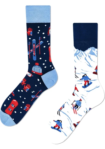 Carnaval Socks Sağlı Sollu Snowboard Desenli Renkli Çorap