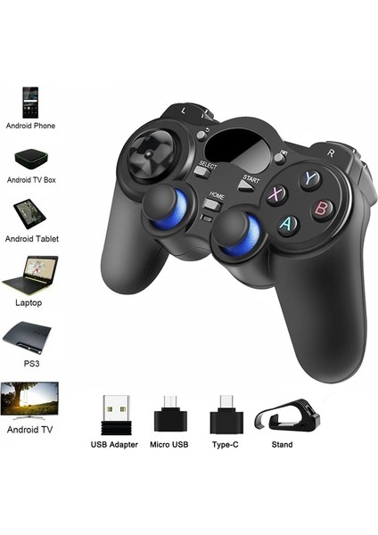 Triline 2.4ghz Android Telefon Kablosuz Oyun Kolu Gamepad Pc Tv Box Ps3