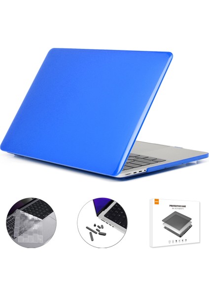 Ab Versiyonu 3'ü 1 Arada Kristal Dizüstü Bilgisayar Çantası MacBook A2485 Için Set Koyu Mavi (Yurt Dışından)