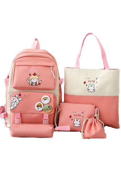 4 Parça Büyük Kapasiteli Okul Çantası Seti (Yurt Dışından)