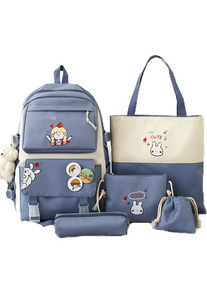 4 Parça Büyük Kapasiteli Okul Çantası Seti (Yurt Dışından)