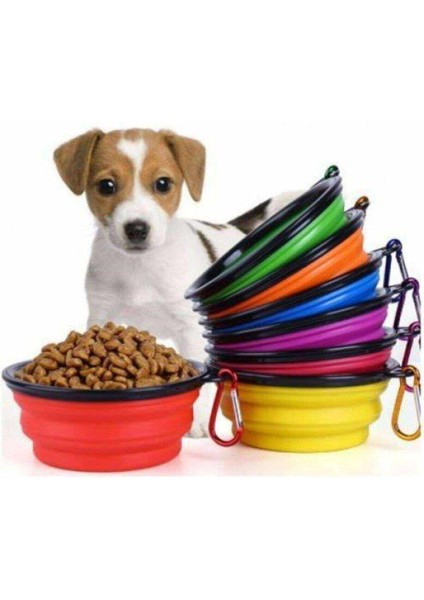 Katlanabilir Kedi Köpek Mama Su Kabı Taşınabilir