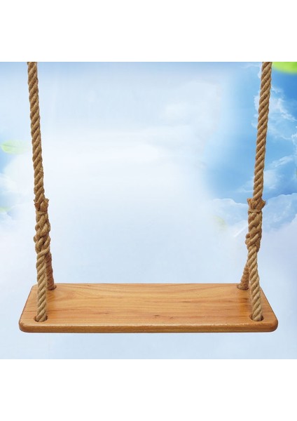 Masif Ahşap Salıncak Tarzı: Kenevir Halat (50X13 Cm) Ahşap Rengi (Yurt Dışından)