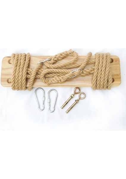 Masif Ahşap Salıncak Tarzı: Kenevir Halat (50X13 Cm) Ahşap Rengi (Yurt Dışından)
