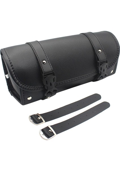 Motosiklet Pu Deri Seldlebags Sissy Bar Alet Çantası Su Geçirmez Siyah (Yurt Dışından)