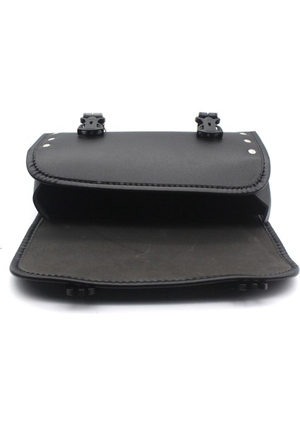 Motosiklet Pu Deri Seldlebags Sissy Bar Alet Çantası Su Geçirmez Siyah (Yurt Dışından)