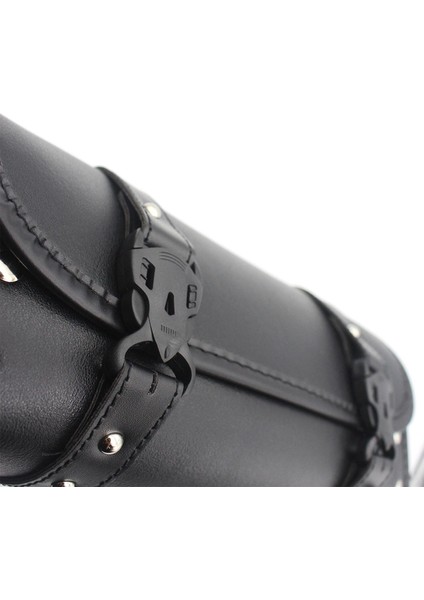 Motosiklet Pu Deri Seldlebags Sissy Bar Alet Çantası Su Geçirmez Siyah (Yurt Dışından)