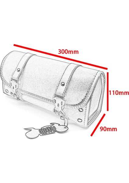 Motosiklet Pu Deri Seldlebags Sissy Bar Alet Çantası Su Geçirmez Siyah (Yurt Dışından)