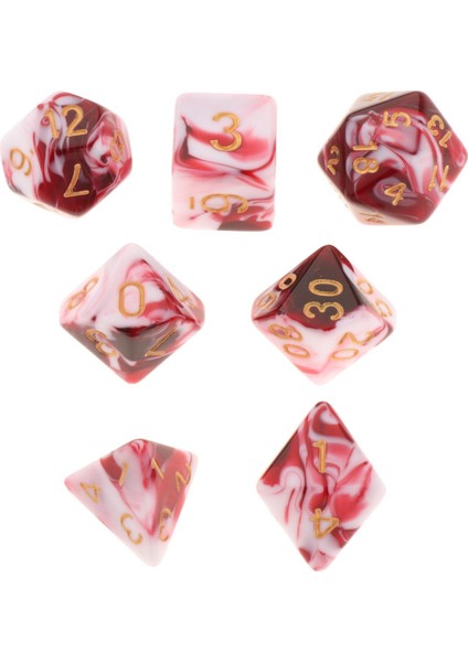 Polyhedral Zar Kurulu Oyunları Dnd Rpg Mtg Beyaz Kırmızı Için Çift Renkler Aile Oyunları (Yurt Dışından)
