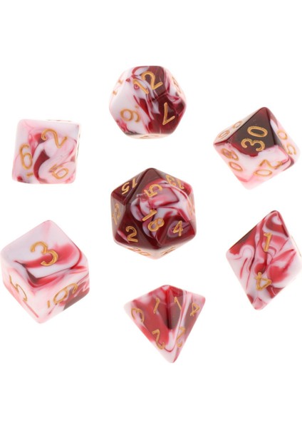 Polyhedral Zar Kurulu Oyunları Dnd Rpg Mtg Beyaz Kırmızı Için Çift Renkler Aile Oyunları (Yurt Dışından) fiyatları