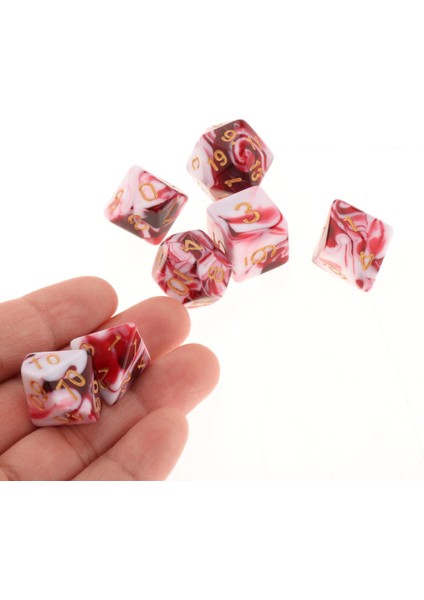 Polyhedral Zar Kurulu Oyunları Dnd Rpg Mtg Beyaz Kırmızı Için Çift Renkler Aile Oyunları (Yurt Dışından) modelleri