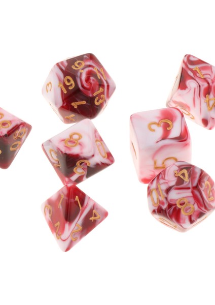 Polyhedral Zar Kurulu Oyunları Dnd Rpg Mtg Beyaz Kırmızı Için Çift Renkler Aile Oyunları (Yurt Dışından) fırsatları