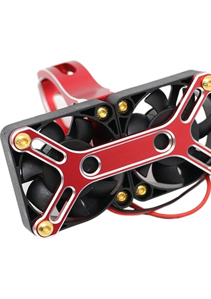 Motor Isı Emici Yüksek Hızlı Çift Fan Soğutucu 1/5 4WD Kamyon Parçaları Için Kırmızı (Yurt Dışından)