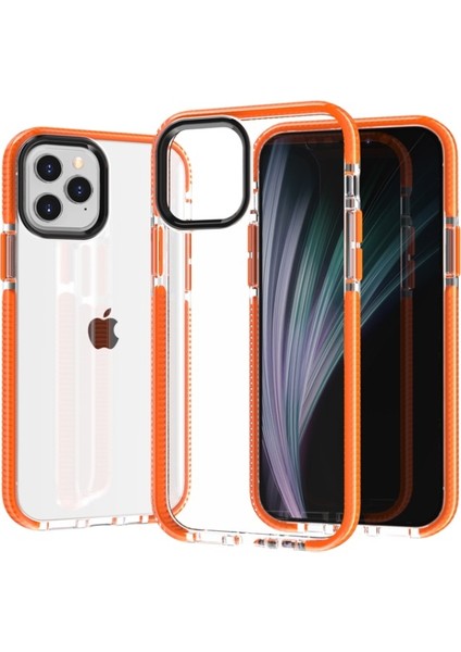 Hello- U iPhone 12 Mini 5.4 Inç Uyumlu Mat Doku Yumuşak Tpu Telefon Kılıfı - Turuncu (Yurt Dışından)