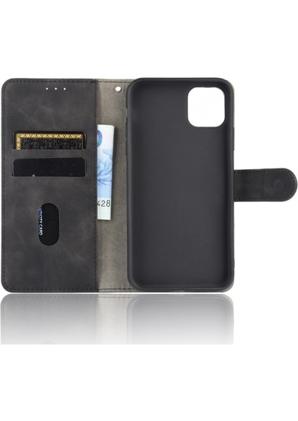 Hello- U iPhone 12 Mini 5.4 Inç Uyumlu Tpu Deri Cüzdan Telefon Kılıfı - Siyah (Yurt Dışından)