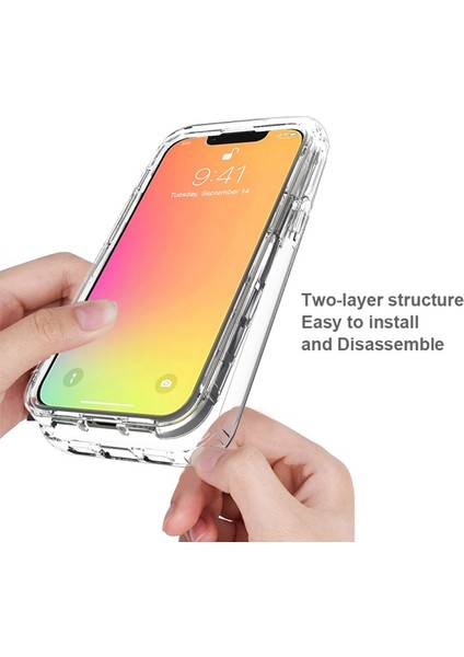 iPhone 13 Mini Için Düşmeye Dayanıklı Gradyan Renkli Tpu + Pc Telefon Kılıfı - Mavi (Yurt Dışından) fiyatları