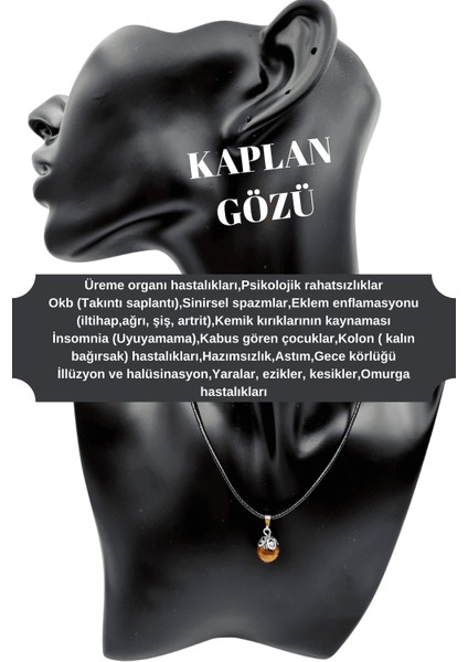 Doğal Taş Kolye Aventurin & Amazonit & Kaplan Gözü & Kanada Yeşim 4 Adet Kolye