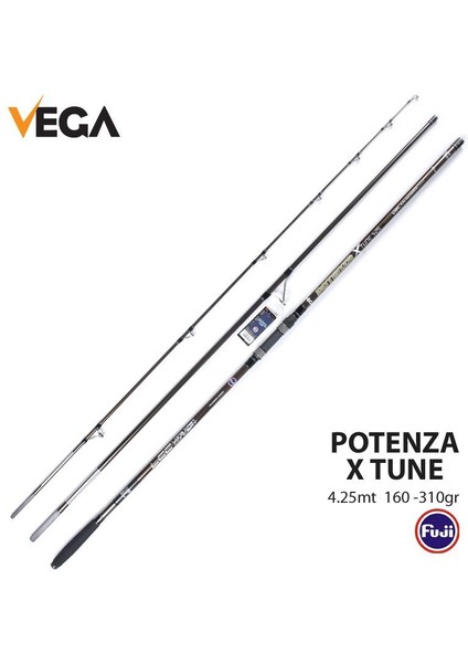 Potenza X-Tune 4,25 mt 160-310 gr Atarlı 3 Parça Surf Olta Kamışı Olta Kamış