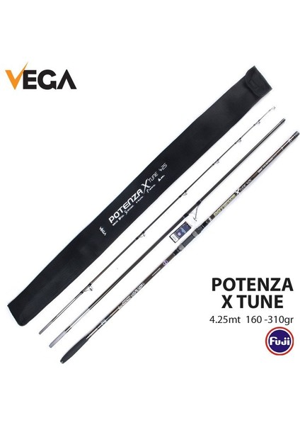 Potenza X-Tune 4,25 mt 160-310 gr Atarlı 3 Parça Surf Olta Kamışı Olta Kamış