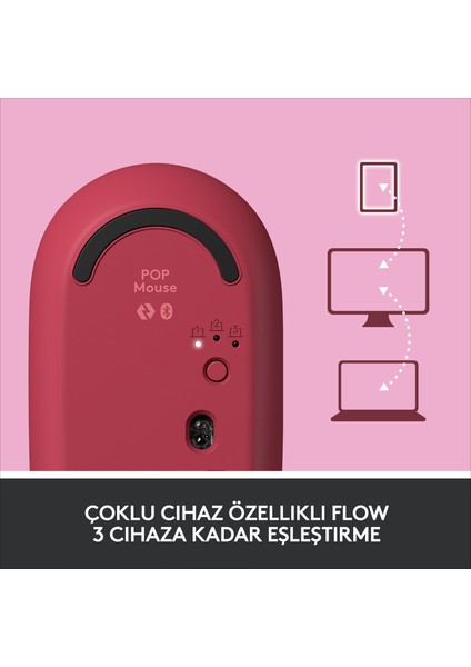 POP Mouse Heartbreaker Emoji Tuşlu Sessiz Kablosuz Mouse - Pembe