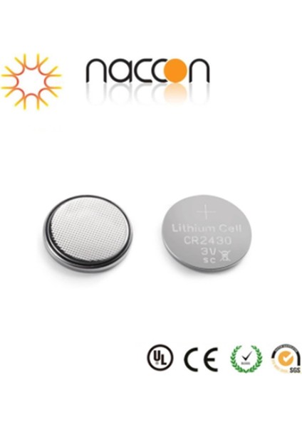 100 Adet Naccon CR2430 3V Lithium Para Pil