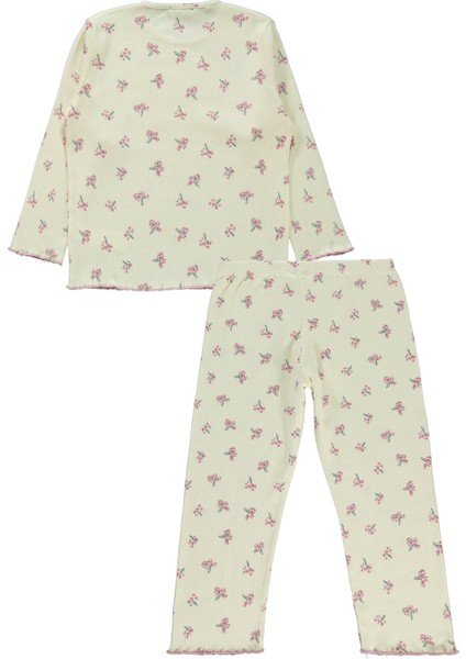 Kız Çocuk Pijama Takımı 6-9 Yaş Somon