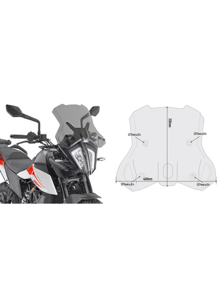 7710D Ktm 790 Adventure / R (19-20) 890 Adventure (21) 390 Adventure (20) Rüzgar Si̇perli̇k