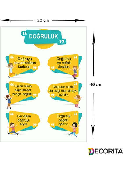 Okul | Cam Tablo | Doğruluk Tanımı | 30cm x 40cm fiyatları