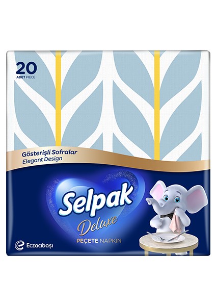 Deluxe Elegant Design Desenli Peçete 4'ü 1 Arada