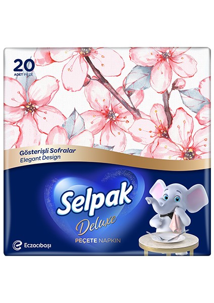 Deluxe Elegant Design Desenli Peçete 4'ü 1 Arada