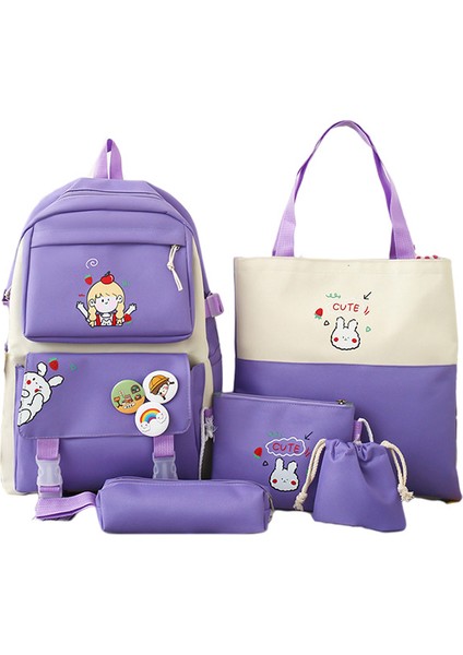 4 Parça Büyük Kapasiteli Okul Çantası Seti (Yurt Dışından)