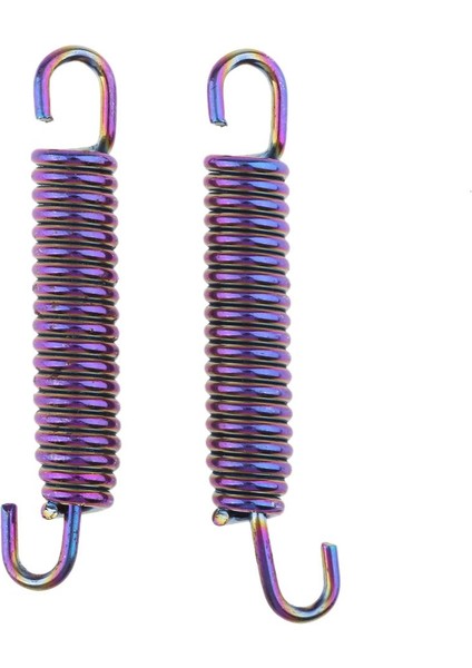 2 Adet 65MM Motosiklet Paslanmaz Çelik Egzoz Borusu Susturucu Bahar Kanca Mor (Yurt Dışından)