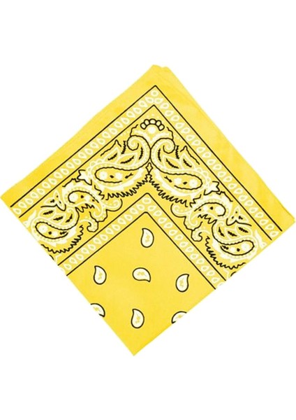 Kadın Erkek Baskı Bandana Eşarp Kafa Wrap Kafa Bileklik Faketi Sarı Açık Sarı modelleri