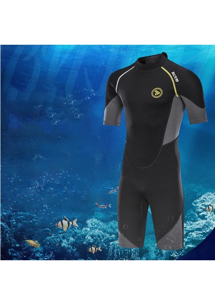 Erkekler 1.5mm Wetsuit Shorty Mayo Geri Zip Neopren Dalış Yetişkin Xxxxl Için (Yurt Dışından)