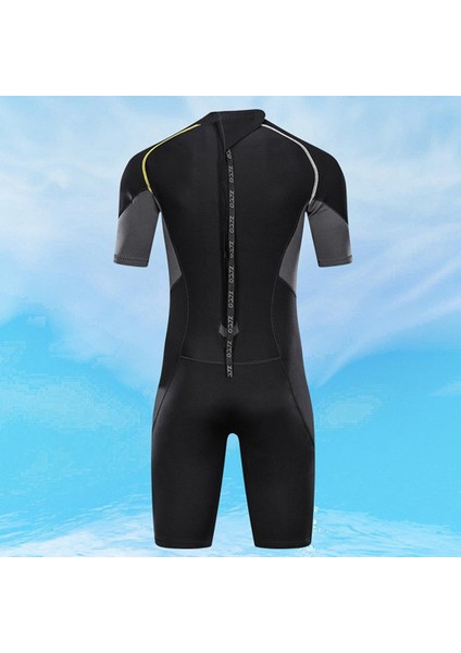 Erkekler 1.5mm Wetsuit Shorty Mayo Geri Zip Neopren Dalış Yetişkin Xxxxl Için (Yurt Dışından)