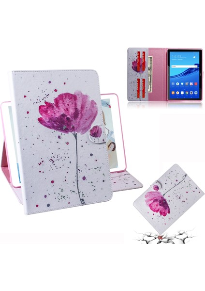 Huawei Mediapad T5 Için Mor Orkide Deri Kılıfı (Yurt Dışından) fırsatları