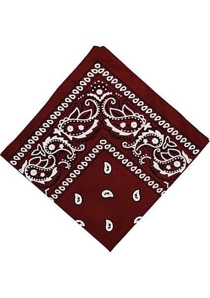 Kadın Erkek Yenilik Paisley Baskı Kovboy Bandana Eşarp Kafa Wrap Boyun Kıyacak Şarap Kırmızı fiyatları