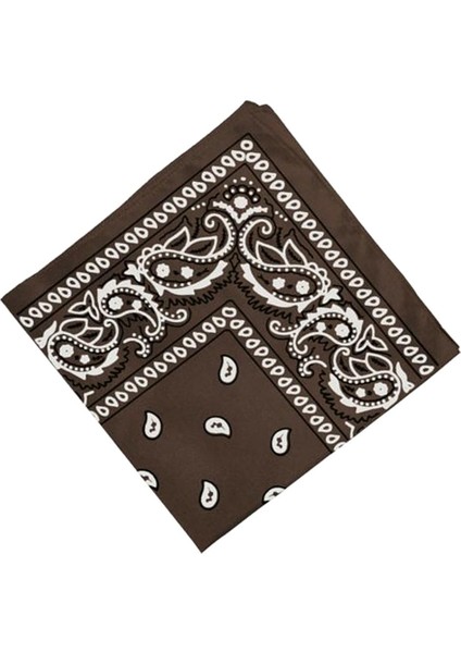 Paisley Baskı Bandana Kafa Wrap Boyun Saç Bandı Bileklik Mendil Kahve modelleri
