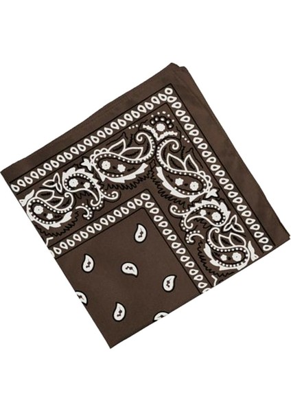 Paisley Baskı Bandana Kafa Wrap Boyun Saç Bandı Bileklik Mendil Kahve indirimleri