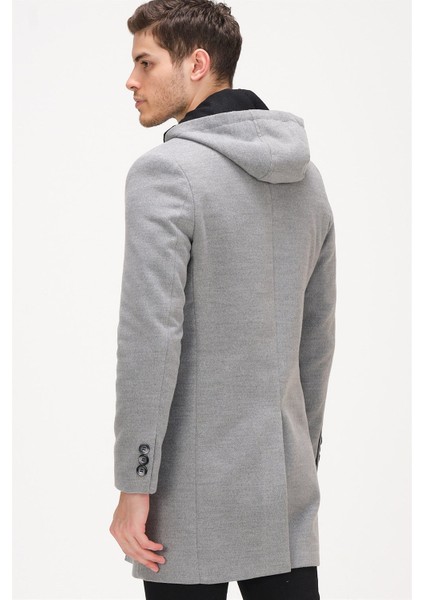 Gri Palto Kadınlar İçin Yün ve Polyester Karışımı Uzun Kol Midi fiyatları