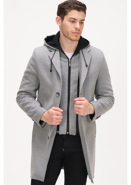 Gri Palto Kadınlar İçin Yün ve Polyester Karışımı Uzun Kol Midi modelleri